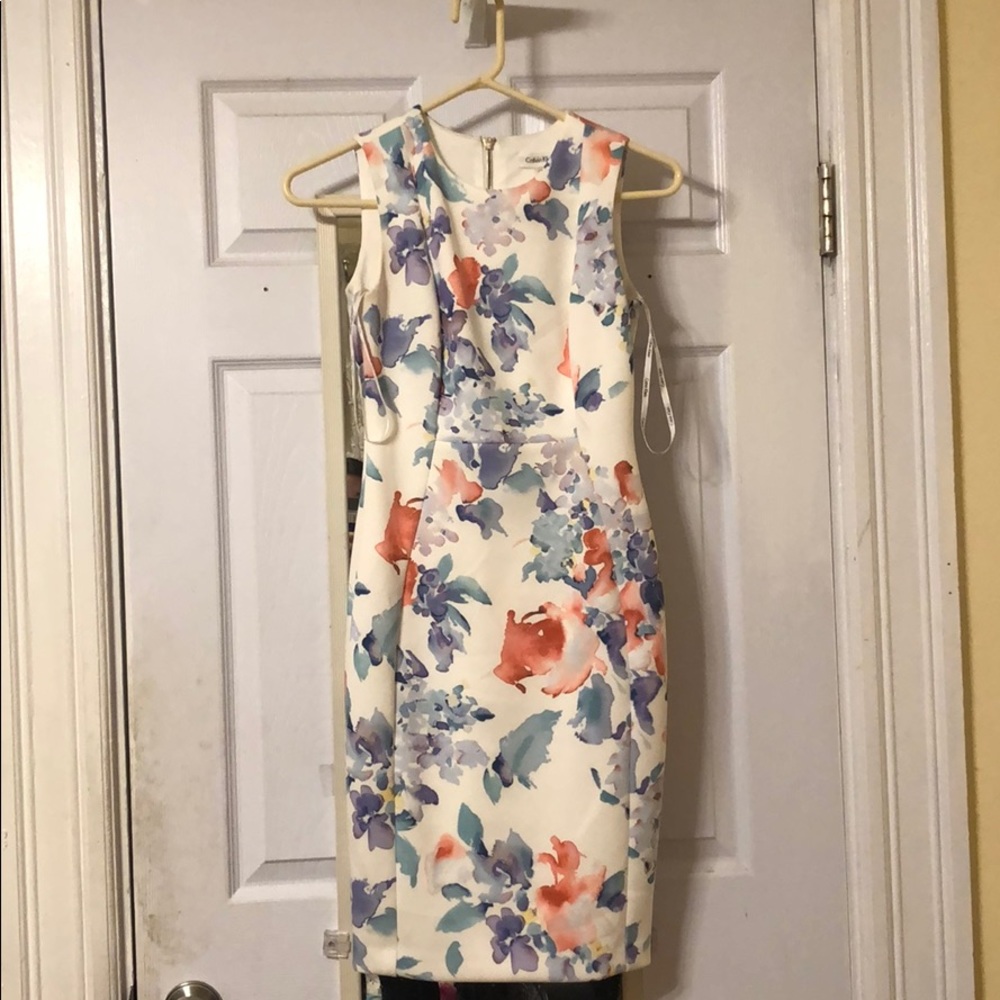 Calvin Klein printed watercolor dress